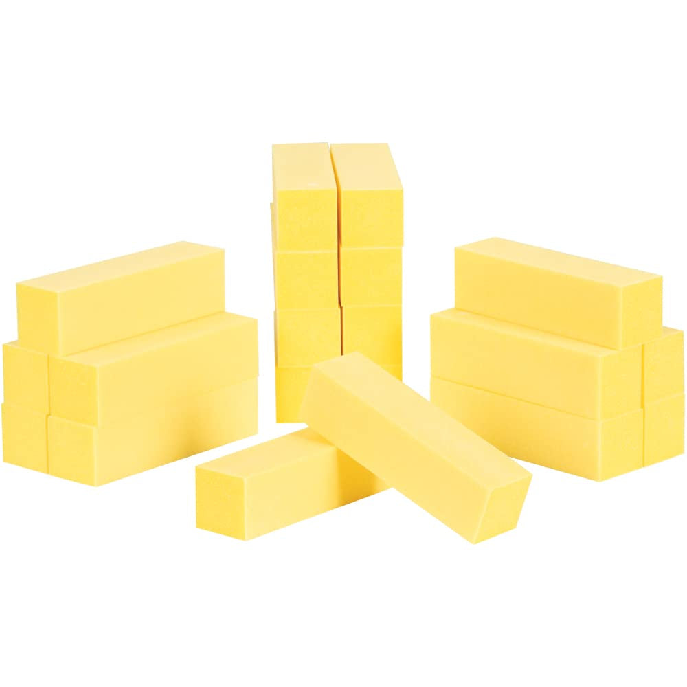 Forpro Ultra Gold Buffing Block - 240 Grit, Four-Sided Nail Buffer for Manicure & Pedicure, 20-Count, 3.75" L x 1" W x 1" H