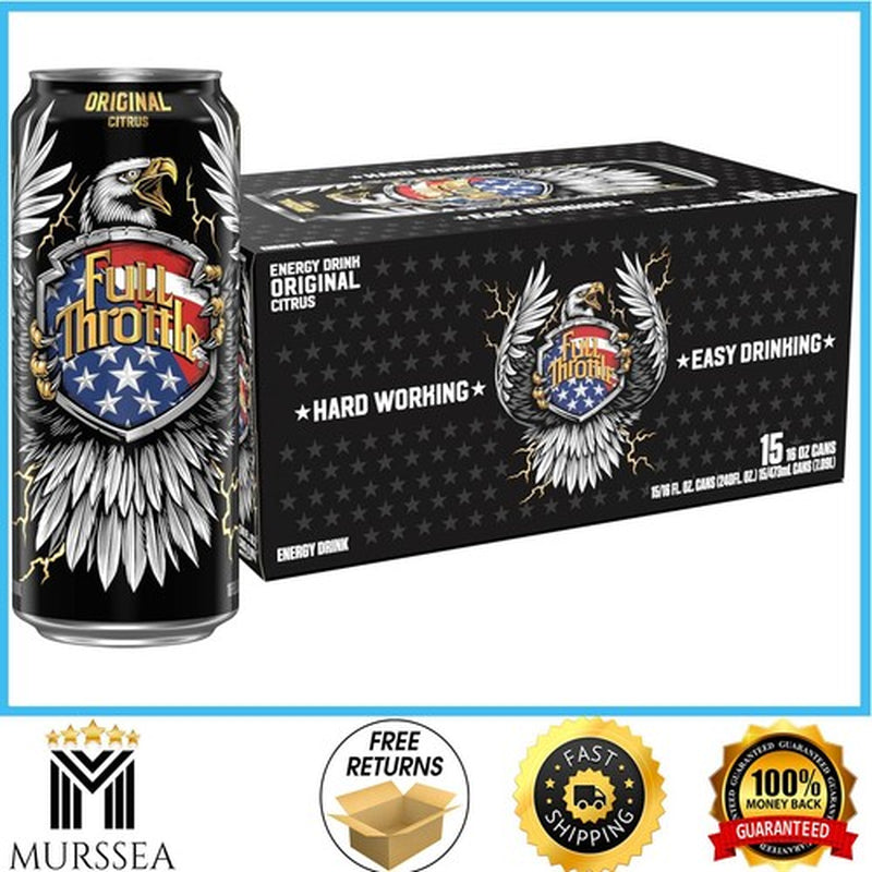 Full Throttle Citrus Energy Drink - 16 Fl Oz (Pack of 15)