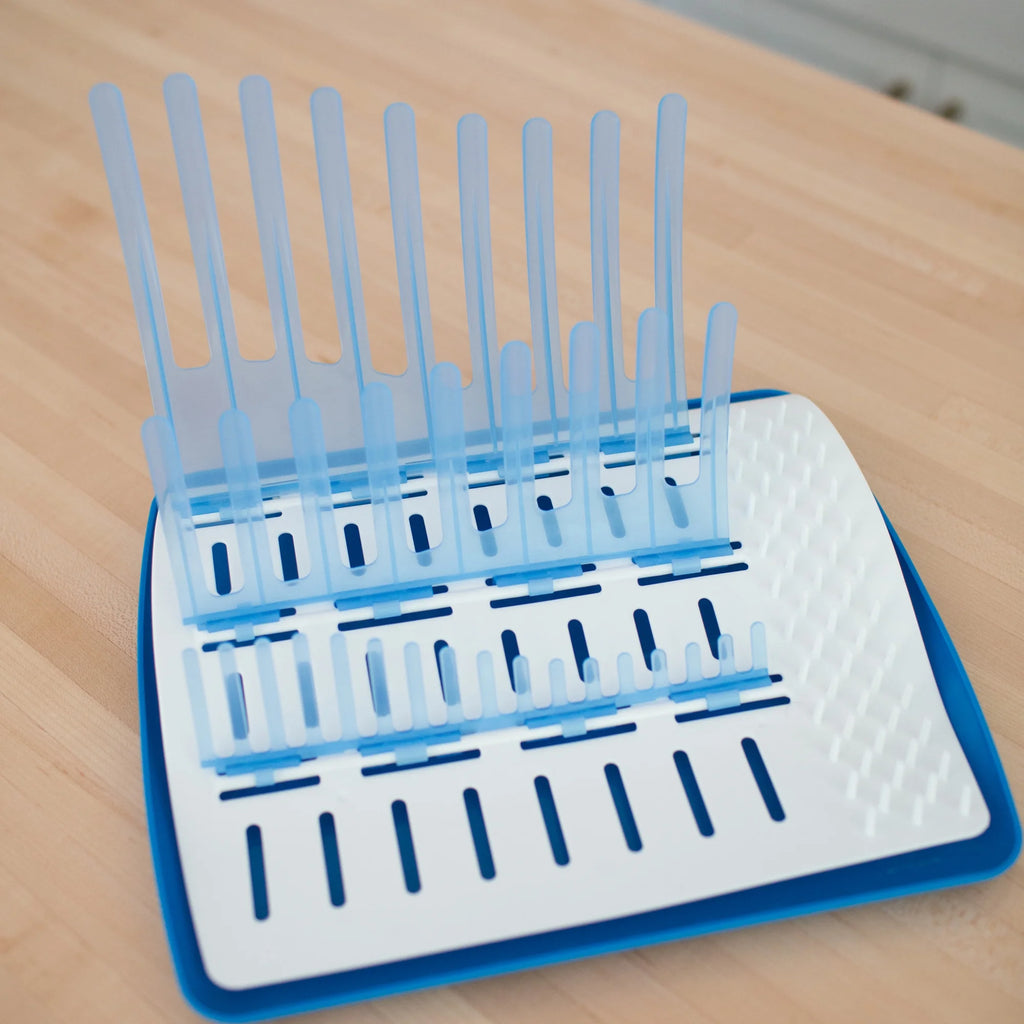 Dr. Brown'S Folding Baby Bottle Drying Rack for Easy Storage, Dry Baby Essentials, BPA Free, Blue