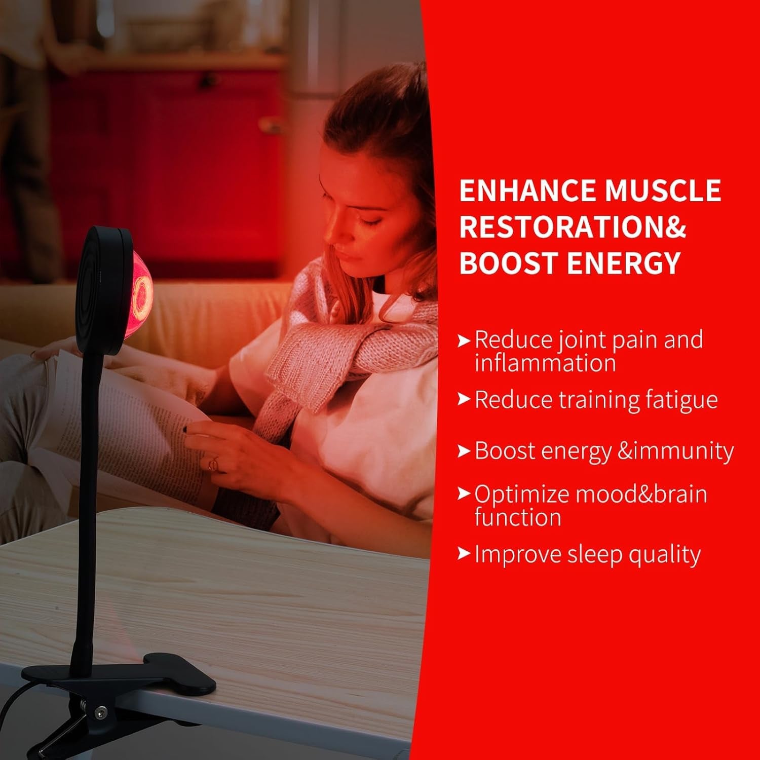 Revitalize Your Skin with 40 LED Red Light Therapy - Home Solution for Radiant Skin & Pain Relief