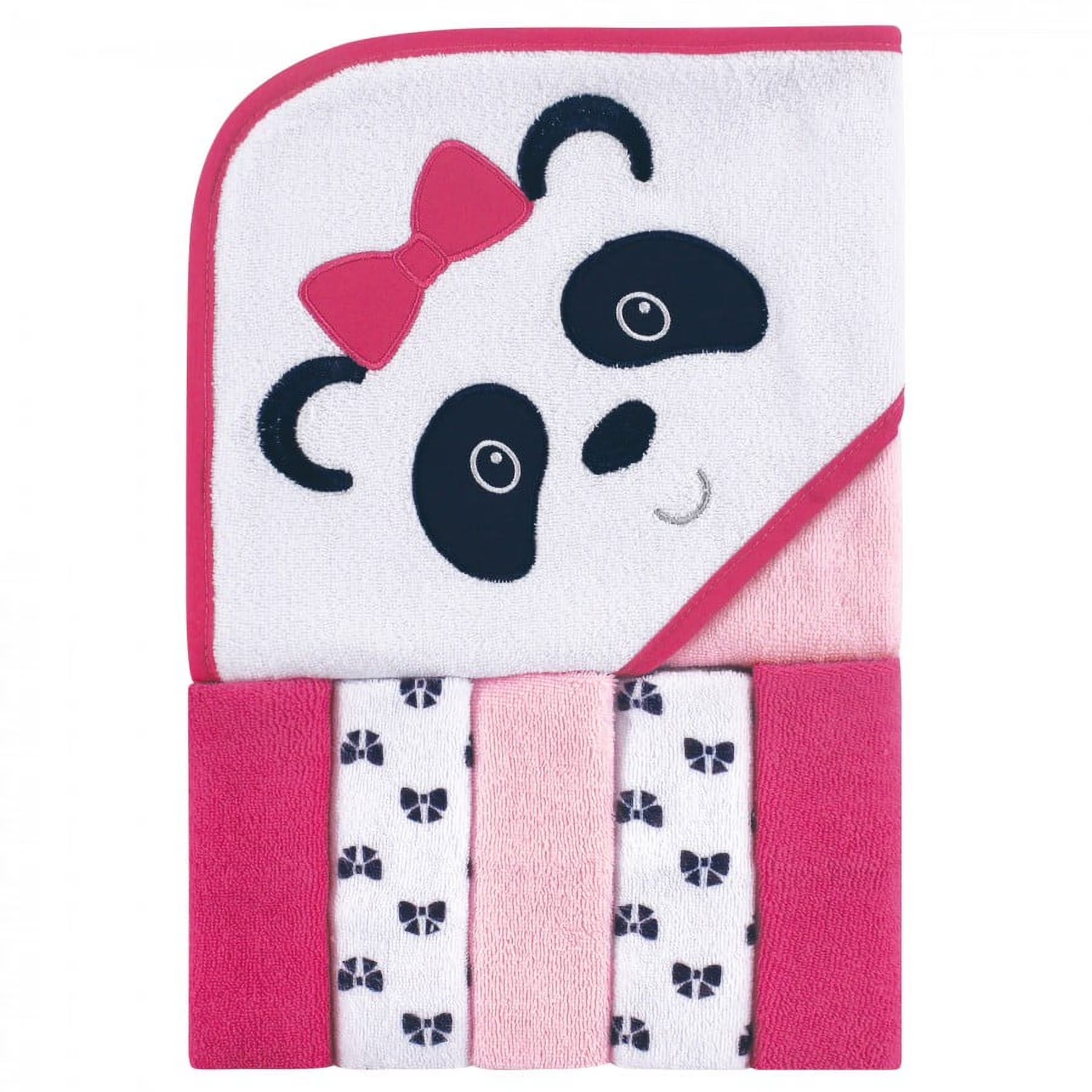 Luvable Friends Baby Unisex Hooded Towel with Five Washcloths, Owl, One Size