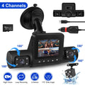 AILKIN 4 Channel Dash Cam Front and Rear,Left,Right,Full HD 1080P Dash Cam Front and Rear inside Loop Recording Dash Camera for Cars with Night Vision,Free 64GB Card
