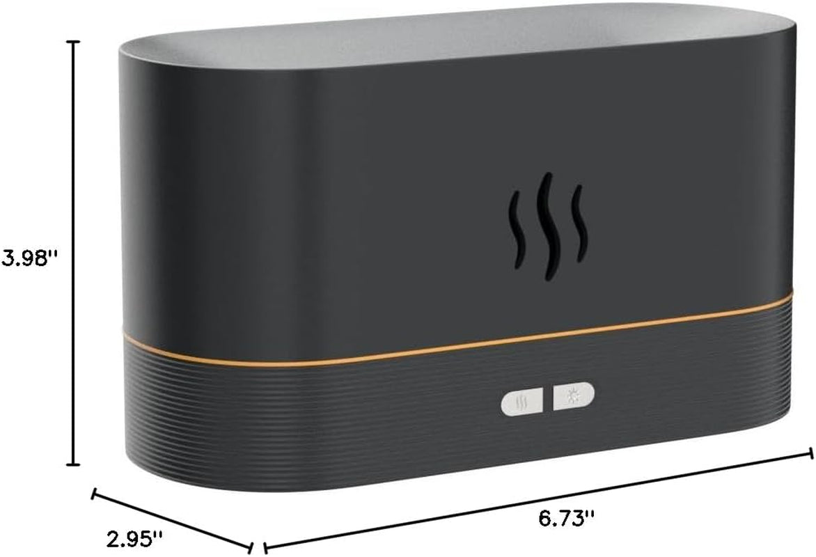 Flame Effect Essential Oil Diffuser & Humidifier - 180ML Auto Off, 2 Brightness Modes for Home, Office, Spa & Gym (White)