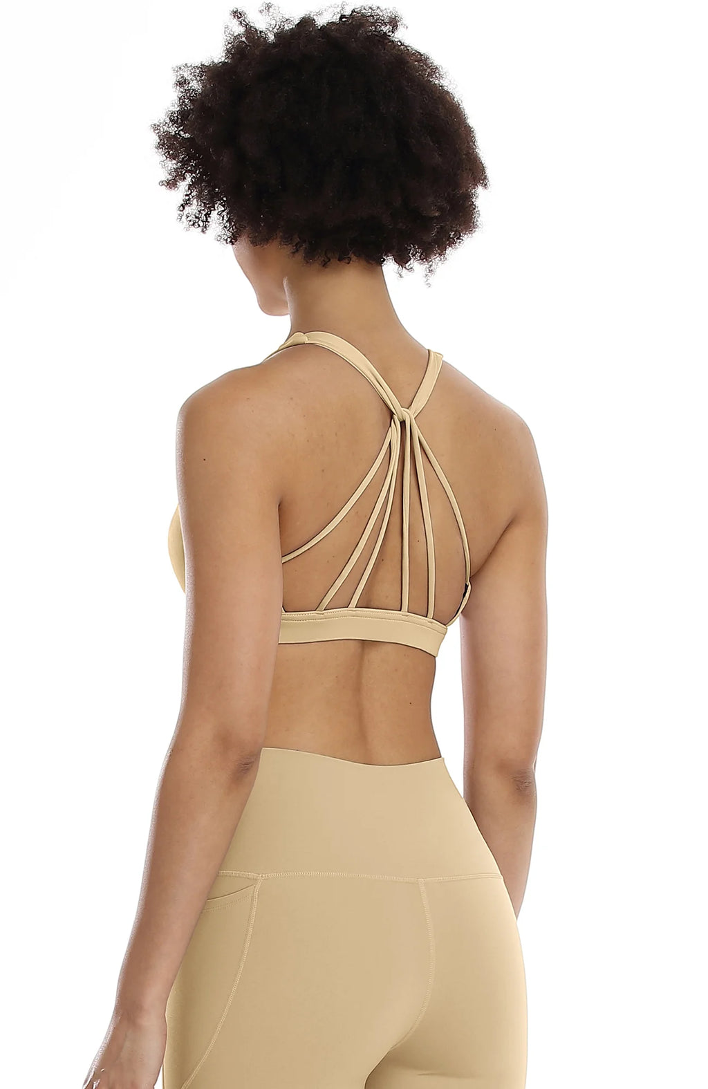Padded Strappy Sports Bra Yoga Tops Activewear Workout Clothes for Women
