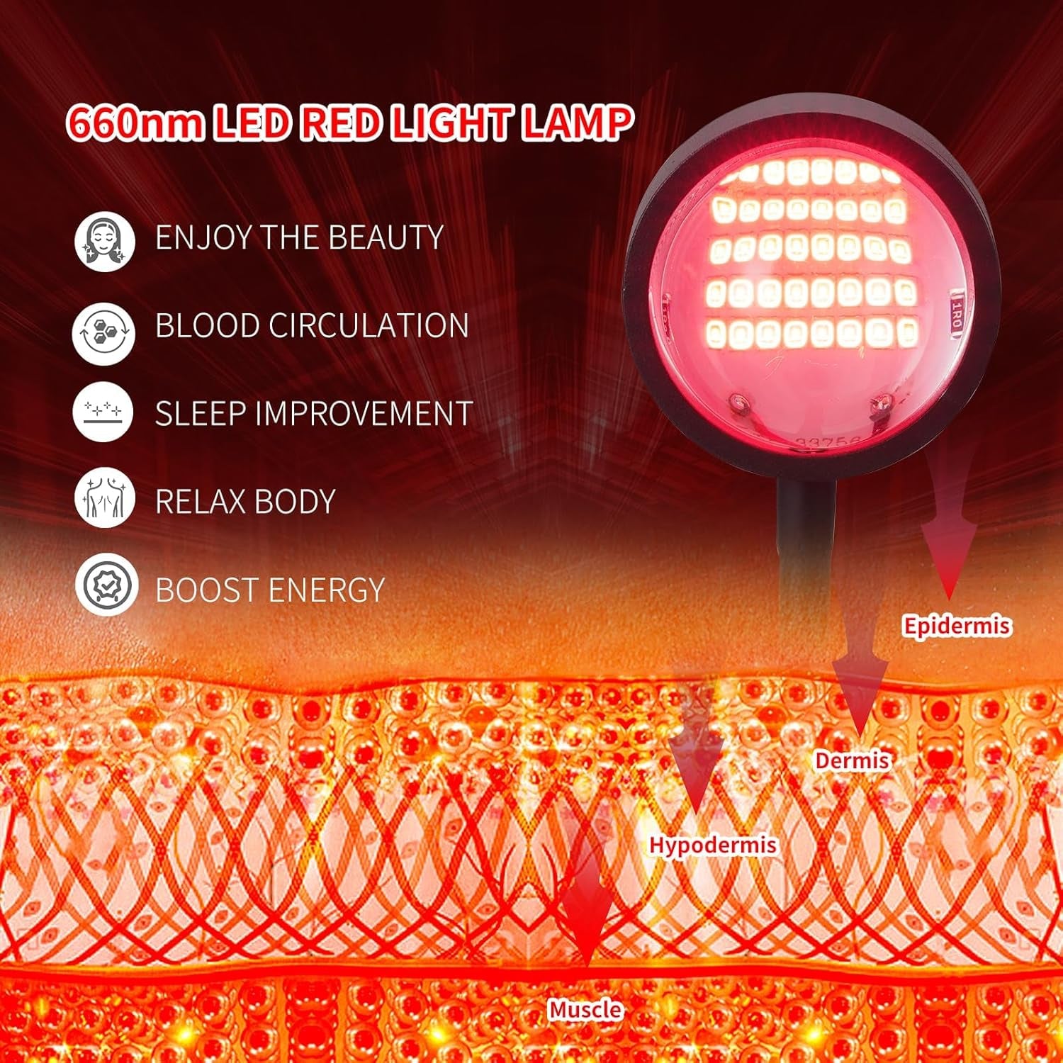 Revitalize Your Skin with 40 LED Red Light Therapy - Home Solution for Radiant Skin & Pain Relief