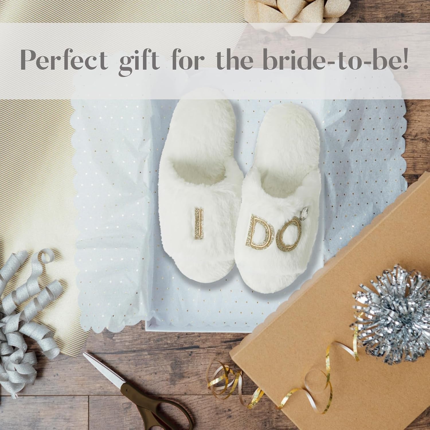 Dearfoams Women'S Giftable I Do & I Do Crew Bride Slippers for Weddings and Bachelorette Party