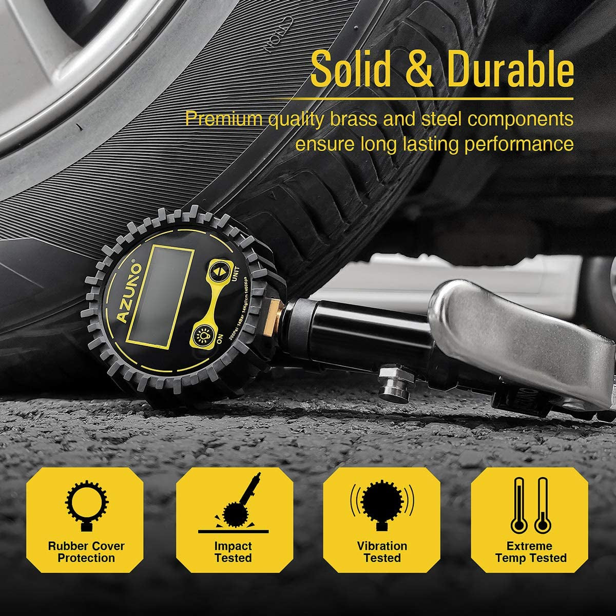 Bicycle Tire Inflator with Integrated Pressure Gauge for Presta and Schrader Valves