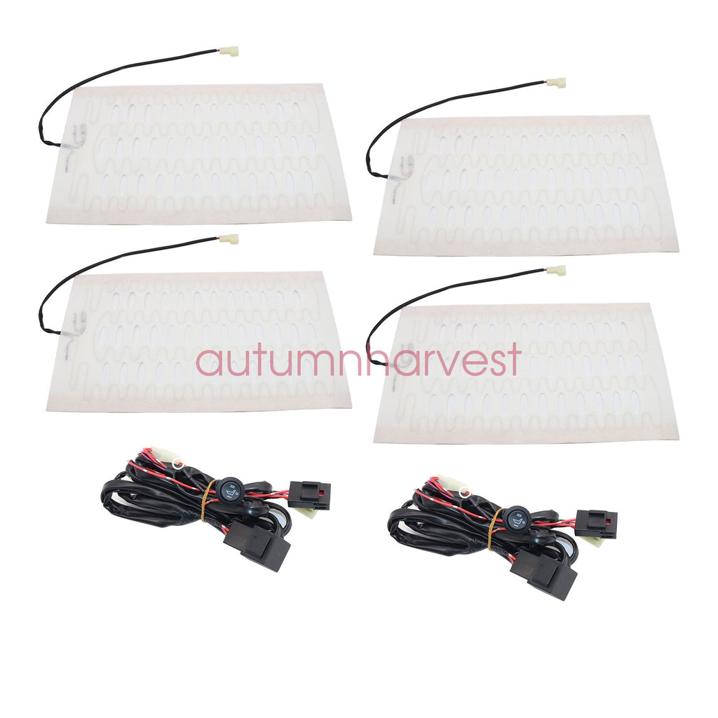 12V Universal Round Heated Seat Kit with 2 Seats and 4 Heating Pads