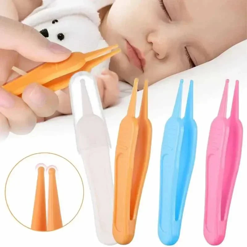 Baby Plastic Tweezers Nose Cleaner Tool Toddler Nasal Cavity Care Supplies Baby Essentials Kids Safety Tweezers Cleaning Forceps