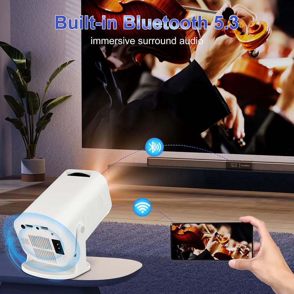 Salange P330 Mini Projetor Android 14 300 ANSI 4K 8K 1080P Wifi6 BT5.3 Home Cinema Portable Projector