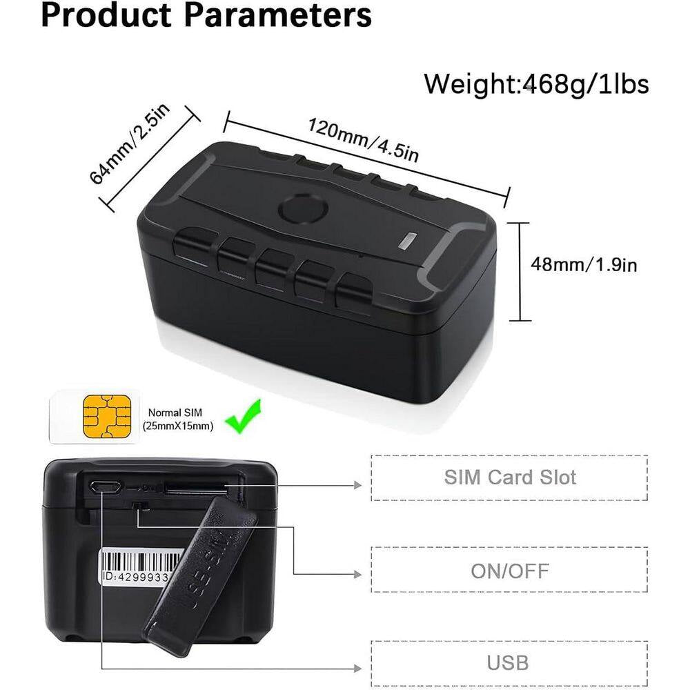 20000Mah Car GPS Tracker Device Real-Time Precise Location Tracking Magnetic Waterproof Multiple Alarm App