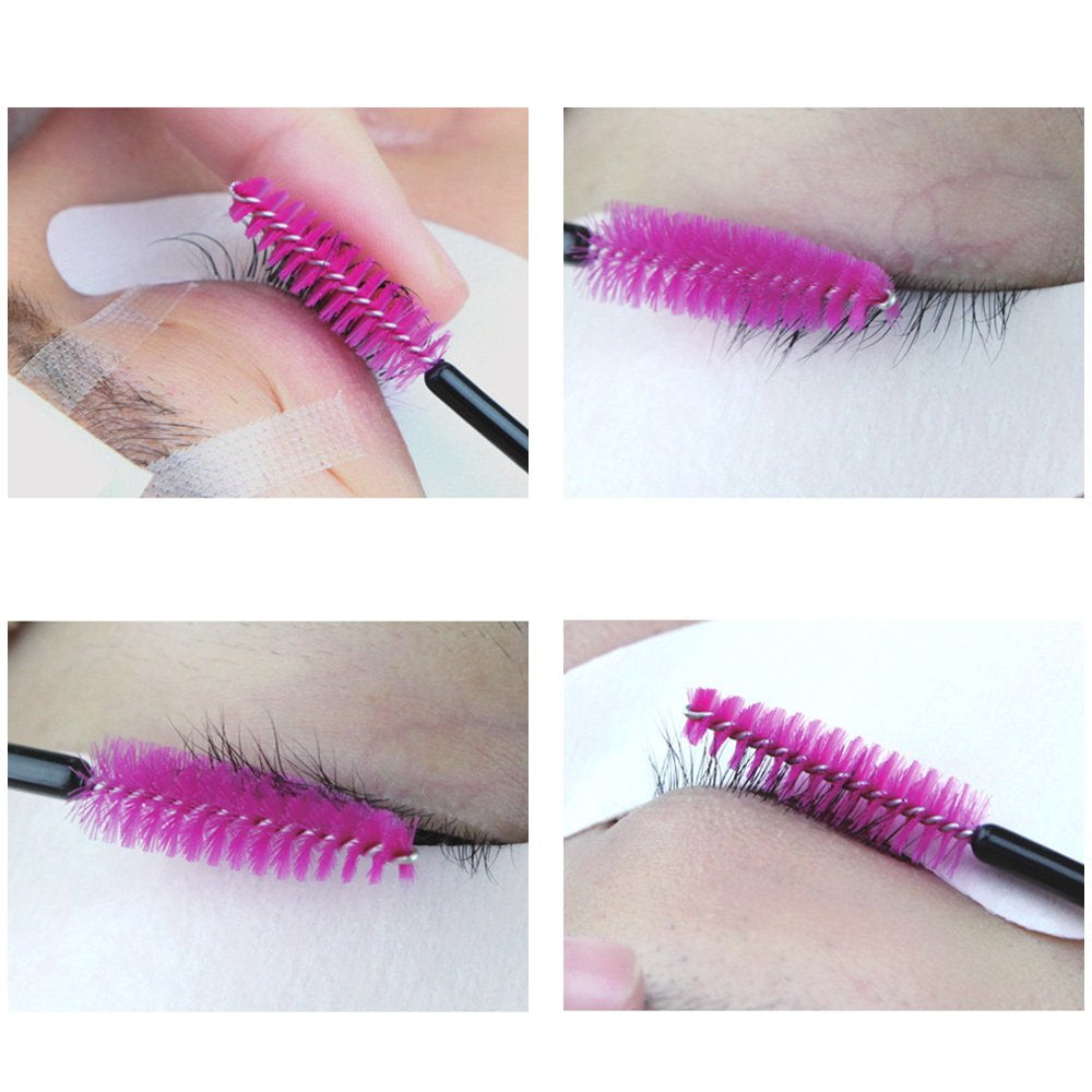 G2PLUS 100PCS Disposable Eyelash Brushes - Premium Rose Mascara Wands for Perfect Eyelash Extensions and Eyebrow Application