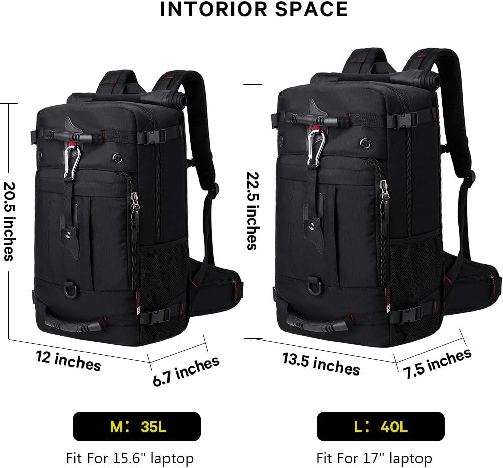 KAKA 35L Travel Backpack & Duffle Bag - Durable Convertible Design for 15.6" Laptops - Perfect for Men & Women