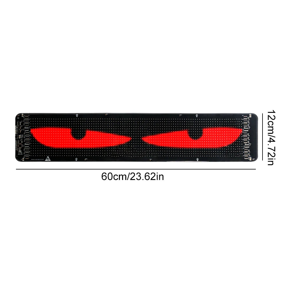 Dynamic LED Car Devil Eyes: Colorful Soft Screen with App Control for Customizable Windshield Effects