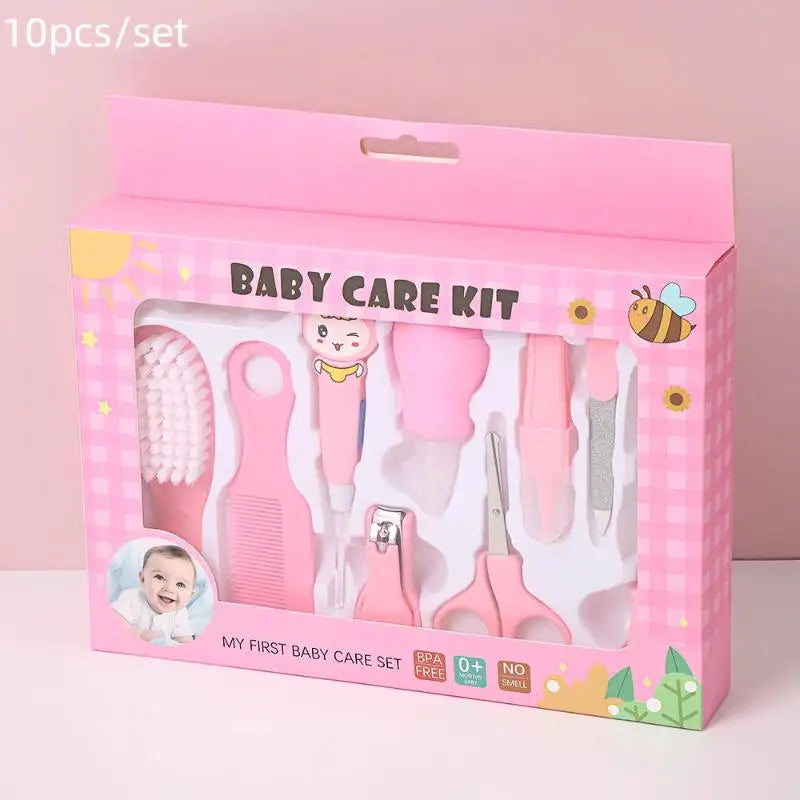 New 6/10Pcs/Set Baby Health Care Kit Kids Nail Hair Health Care Grooming Brush Clipper Teether Toothbrush Baby Essentials