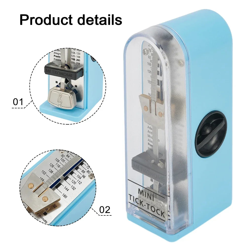 New Universal Mechanical Metronome Portable Mini Metronome for Piano Guitar Violinukulele Bell Ring Rhythm Pendulum Metronome