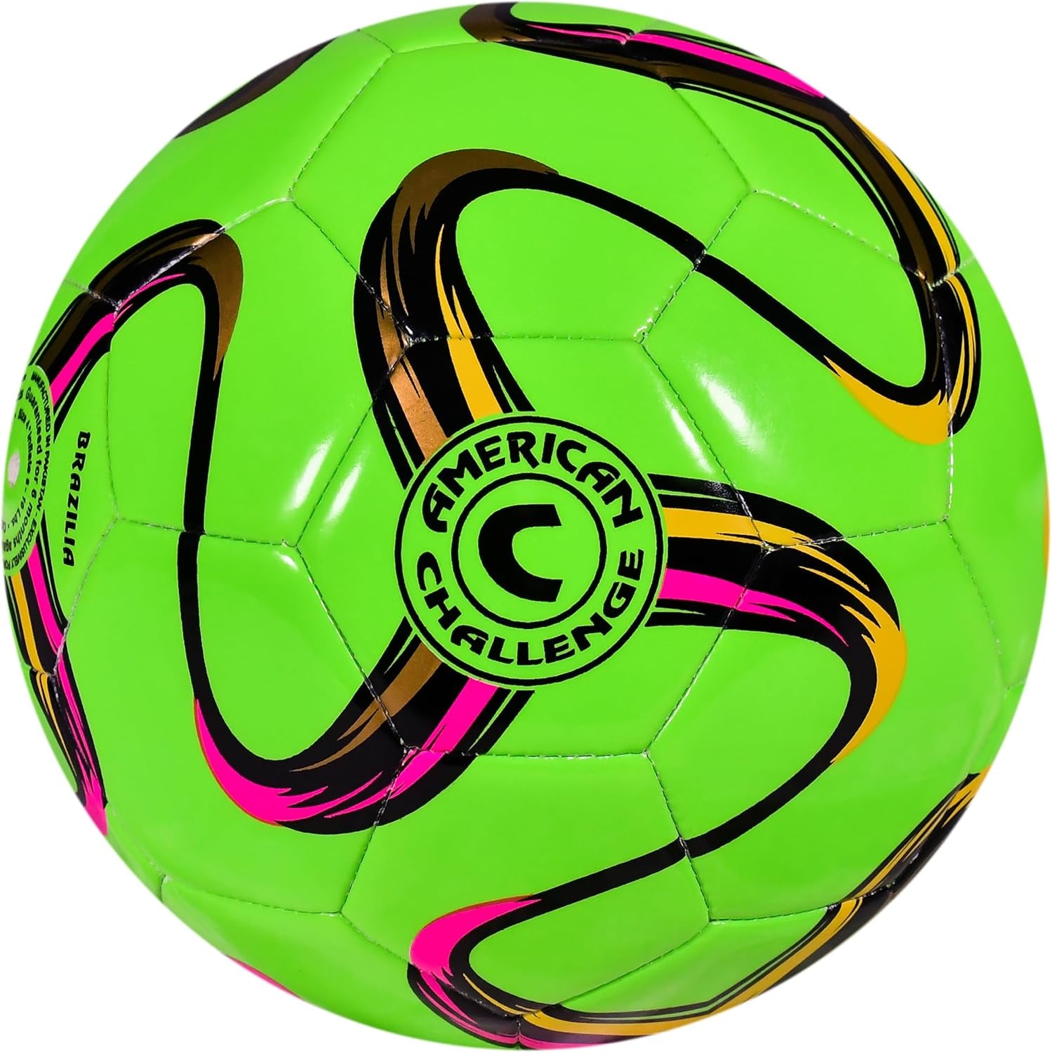 American Challenge Brasilia Soccer Ball - Premium Professional Training Ball for Grass Fields - Durable TPU, Perfect for Outdoor Practice & Match Play - Available in Sizes 2, 3, 4 & 5