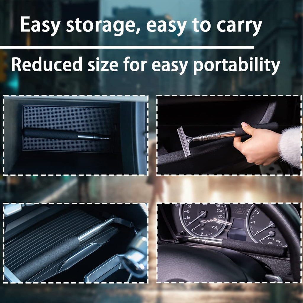 Ultimate Car Rearview Mirror Wiper & Telescopic Squeegee - Portable Water Cleaner for All Vehicles (Black)