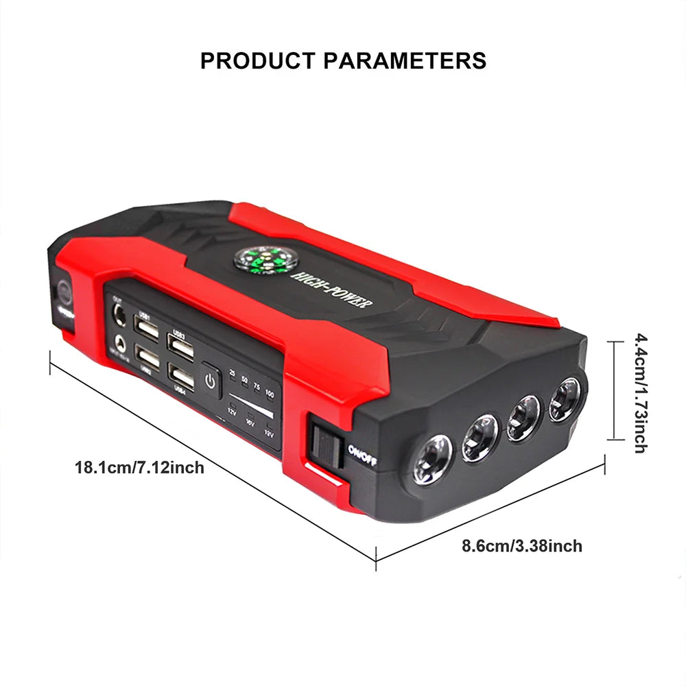 Lierhyt LED Flashlight 99800 Mah 12 V Car Jump Starter