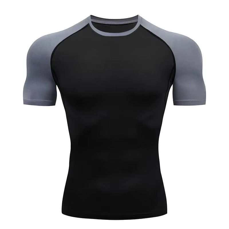 Men'S Compression Shirts Summer Short Sleeves Tees T-Shirt Gym Workout Fitness Running Tops Undershirts Baselayer Sportswear