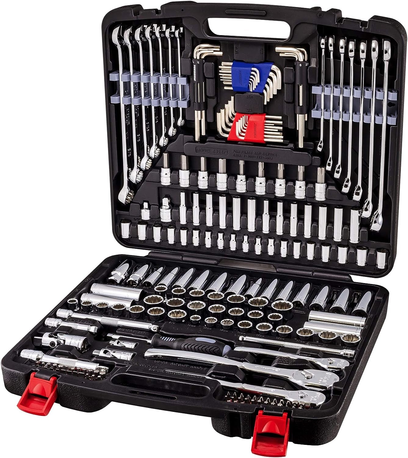 Ultimate 200-Piece Mechanics Tool Set - Includes SAE & Metric Sockets, Powerbuilt XT 90 Tooth Ratchets, and Durable Case!