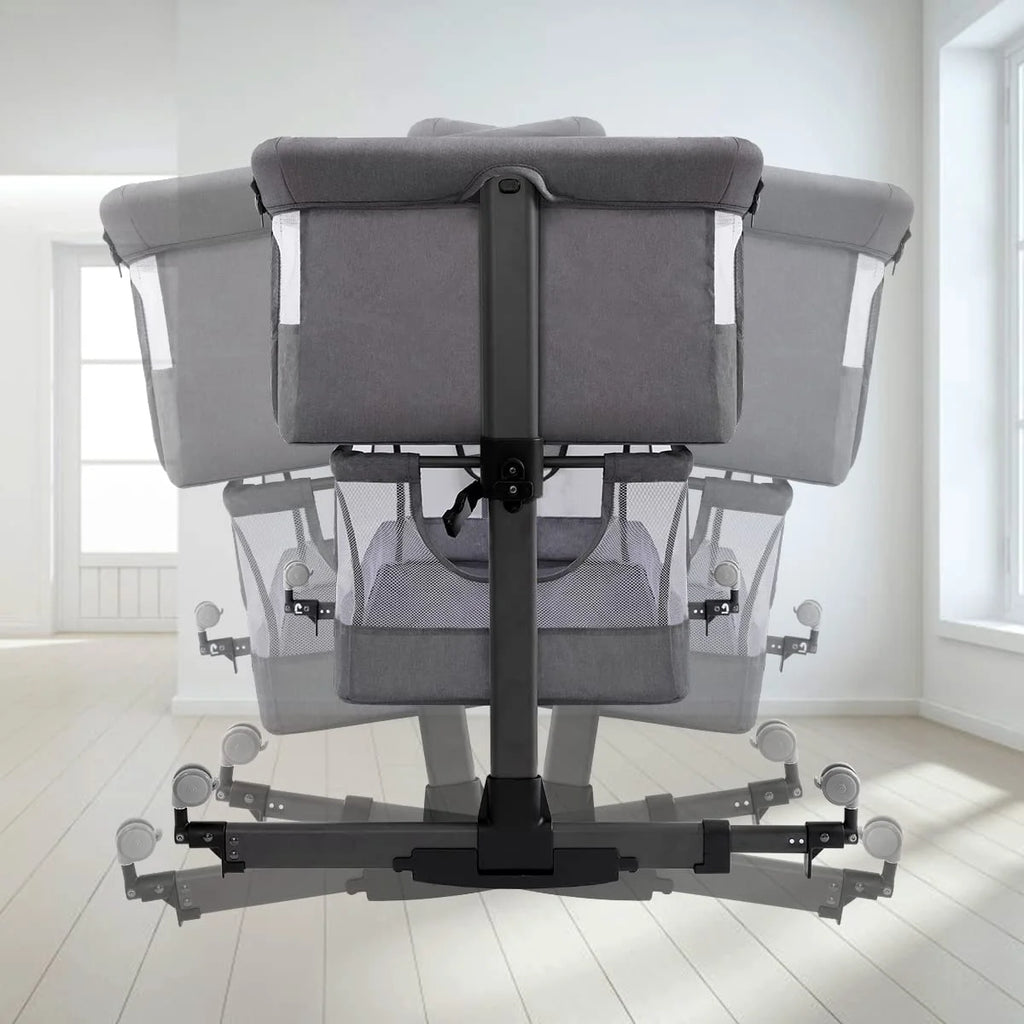 Nordmiex Baby Bassinet 3 in 1 Adjustable Bedside Sleeper Bed for Infant Baby with Breathable Net, Gray