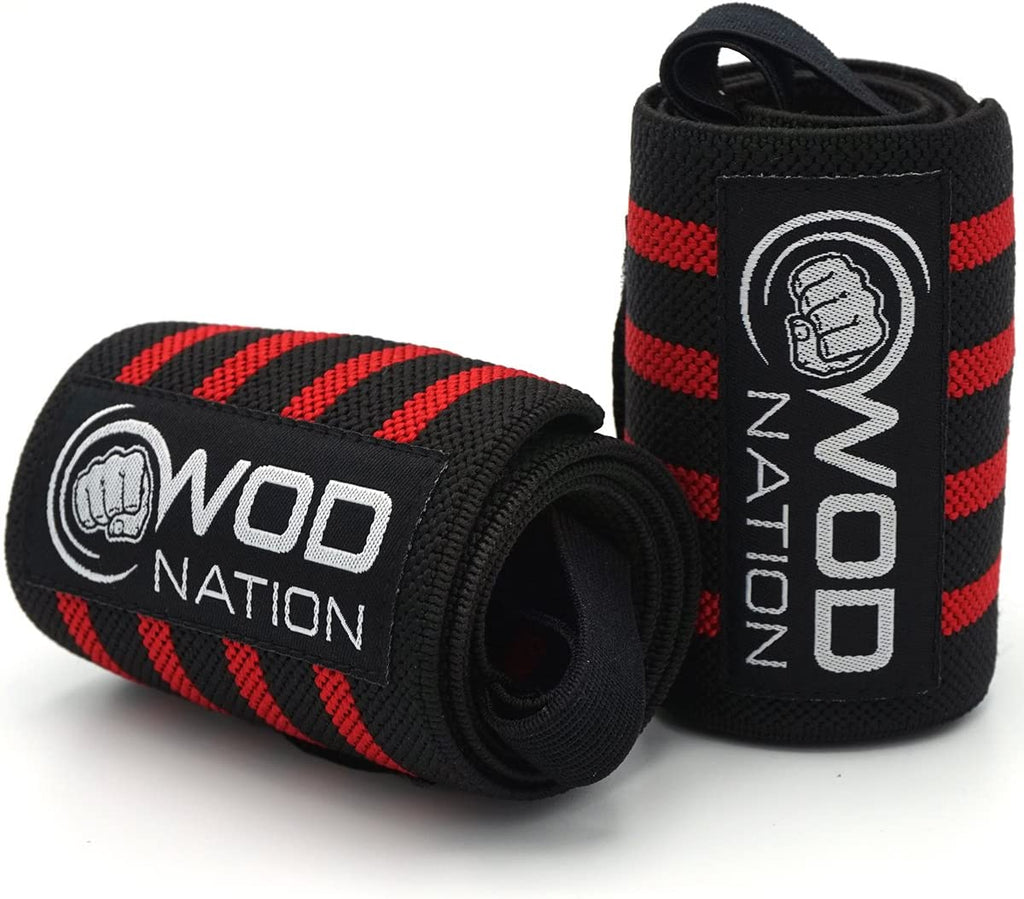 WOD Nation Wrist Wraps for Weightlifting & Strength Training – Professional Gym Straps W/Thumb Loop for Men & Women