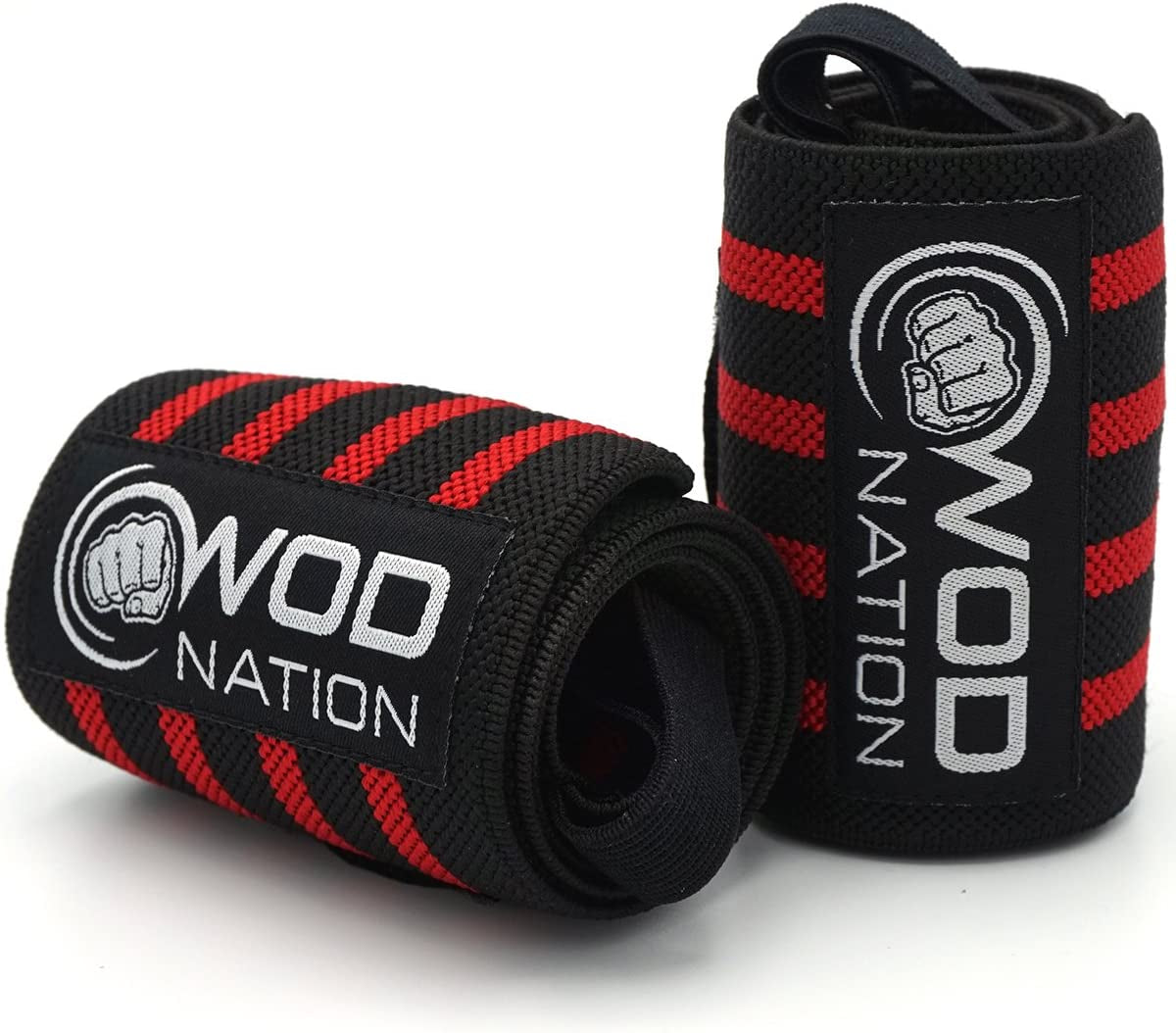 WOD Nation Wrist Wraps for Weightlifting & Strength Training – Professional Gym Straps W/Thumb Loop for Men & Women
