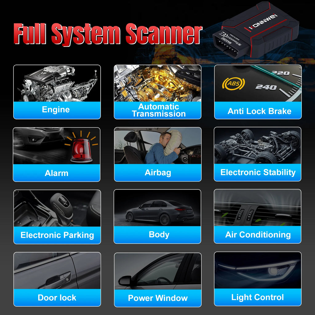 KONNWEI MAXOBD Full System OBD2 Scanner Bluetooth 5.2 Car Diagnostic Tool for Engine/Transmission/Abs/Airbag Code Reader
