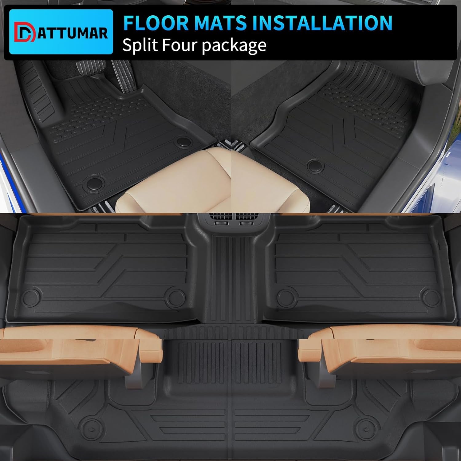 All-Weather Floor Mats & Cargo Liner for 2020-2026 Ford Explorer 6-Seater - Includes Upgraded Trunk Mat & Backrest Mat - Perfect 2025 Explorer Accessories
