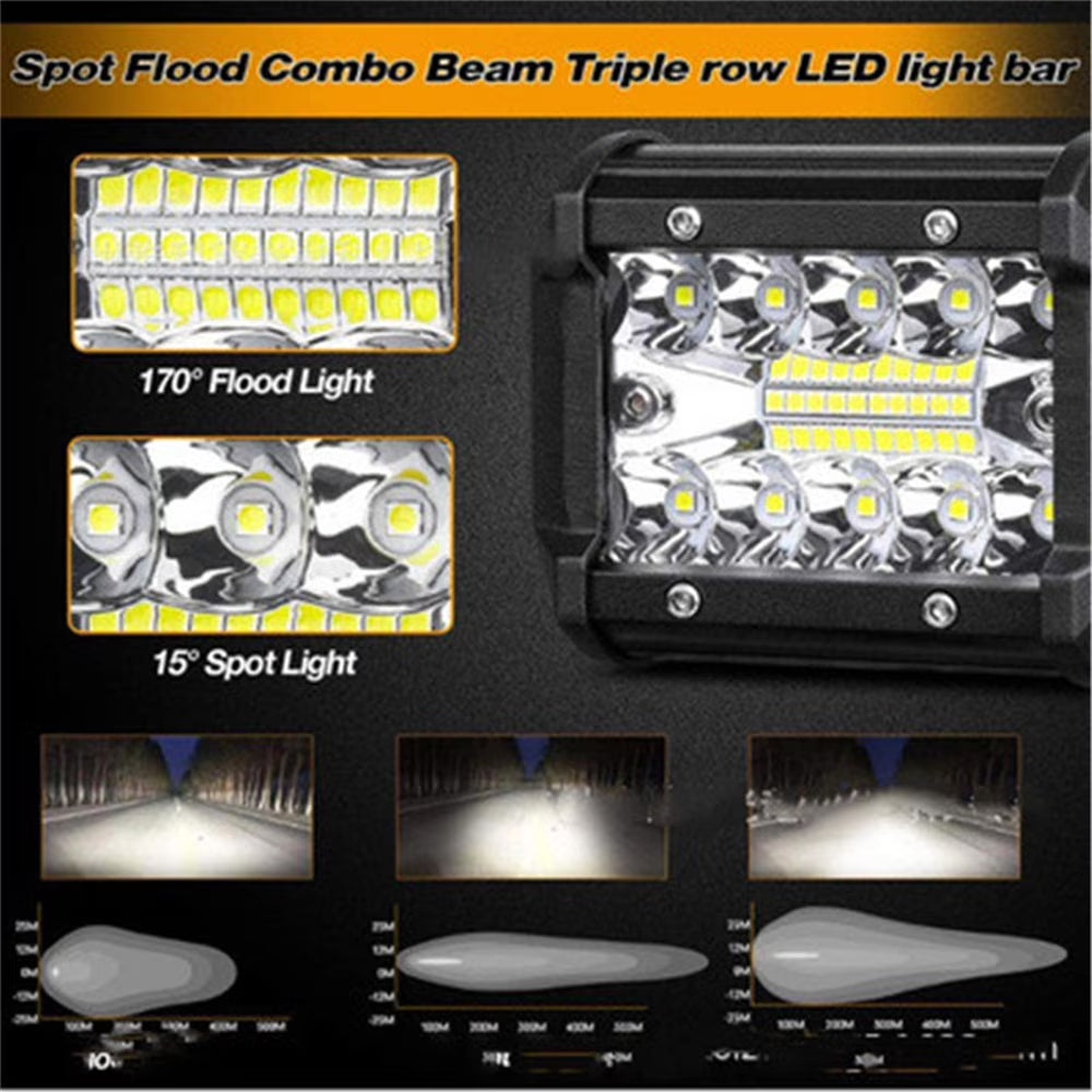 22" 288W Spot Flood LED Light Bar for Trucks SUV+2×4" Combo Beam Pods Fog Lights with Harness Kit