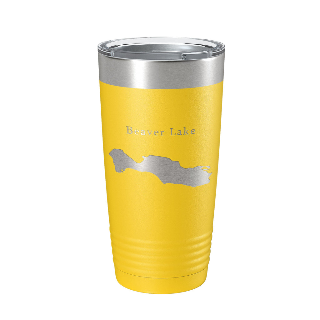 Beaver Lake Map Tumbler Travel Mug Insulated Laser Engraved Coffee Cup Asheville North Carolina 20 oz