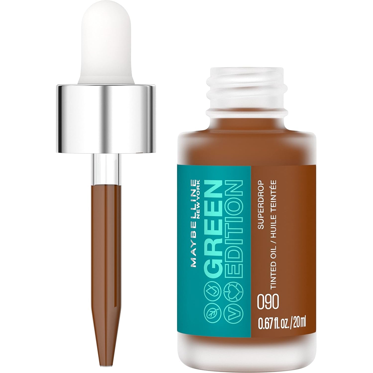 Maybelline Green Edition Superdrop Tinted Oil Foundation - Adjustable Natural Coverage with Jojoba & Marula Oil, 35ml