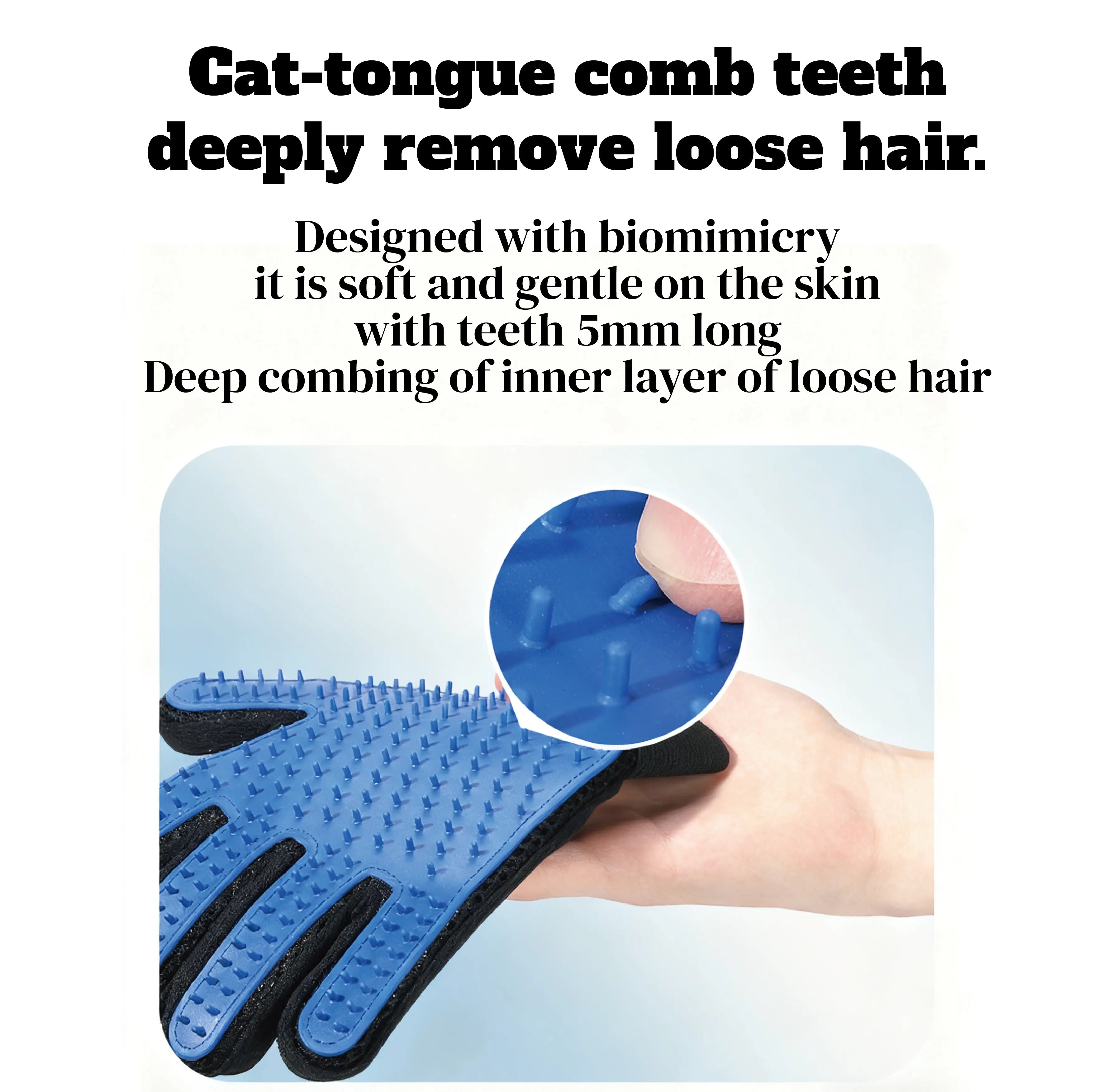 Pet Grooming Gloves - Soft Five-Finger Design for Efficient Pet Hair Removal - Suitable for Cats and Dogs - Set of Two - Ideal Valentine's Day Gift