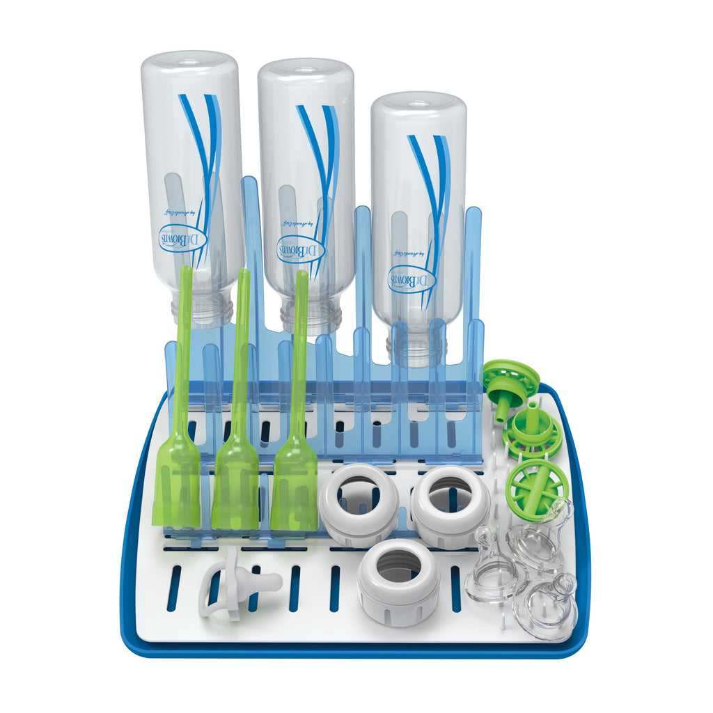 Dr. Brown'S Folding Baby Bottle Drying Rack for Easy Storage, Dry Baby Essentials, BPA Free, Blue
