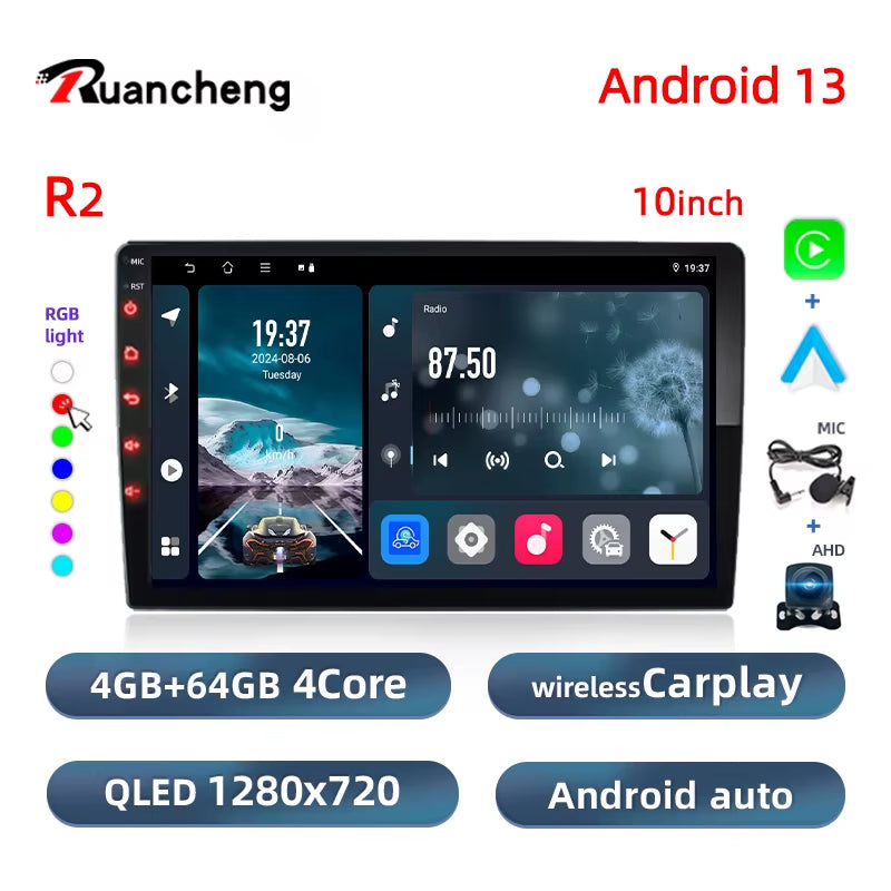 Android13 7 9 10 Inch Car Radio GPS 2 Din Radio Stereo Receiver Player 64G Multimedia Player Wireless Carplay Android Auto Gift