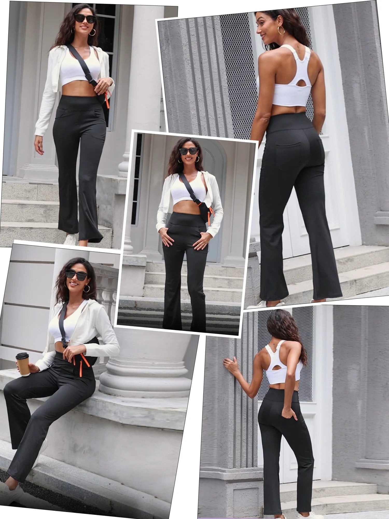 Womens Bootcut Yoga Pants with Pockets Flare Workout Legging High Waist Lightweight Bottoms Activewear Green 3XL