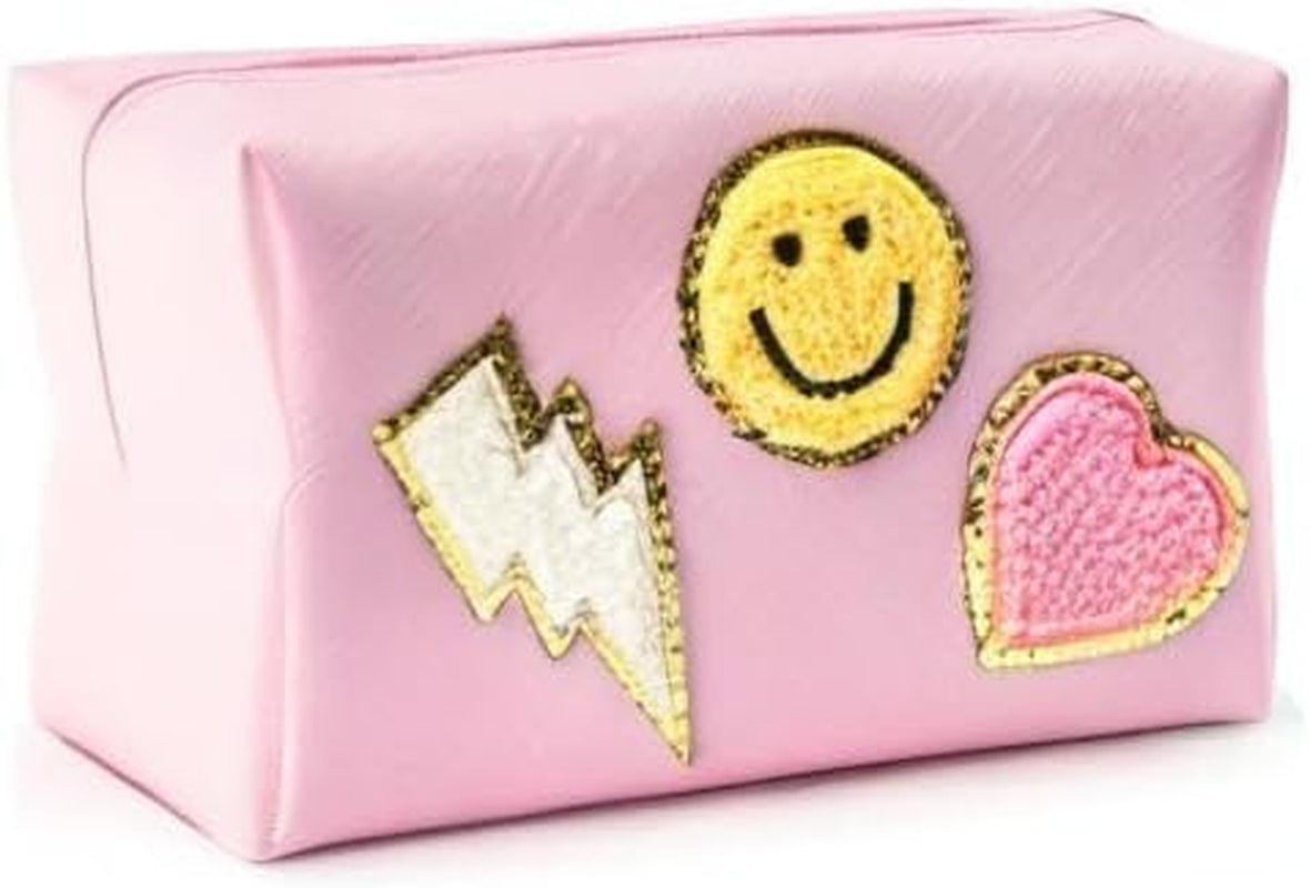 Lietoi Preppy Pink Waterproof Toiletry Bag - Stylish Portable Makeup Organizer for Women & Girls, Perfect Gift!