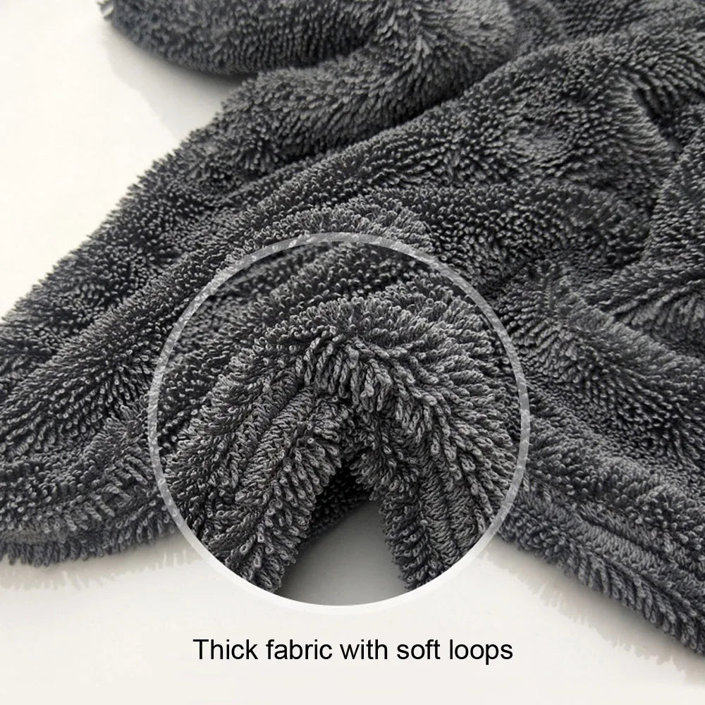 CDWTS 60x90 cm 1200GSM Microfiber Twist Car Wash Towels - Professional Grade Super Soft Cleaning and Drying Cloths for Car Detailing