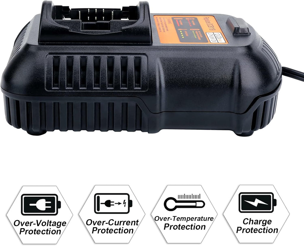 Elefly 20V Car Battery Charger DCB119 Compatible with 12V/20V Battery Charger DCB112 DCB102 DCB107 DCB115, for 12V 20V and 60V Max Lithium Battery DCB204 DCB206 DCB609 DCB120 DCB124