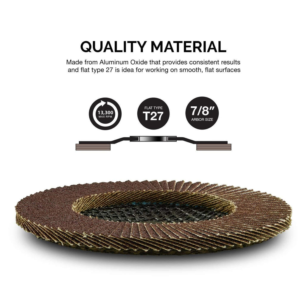 NEIKO 11107A 10-Pack 4-1/2" Aluminum Oxide Flap Discs - 60 Grit Grinding Wheels for Angle Grinders, Perfect for Wood & Metal Sanding