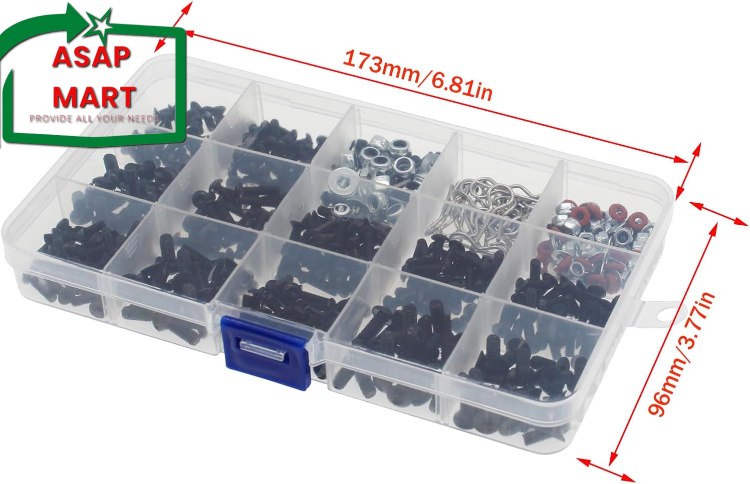 Universal RC Screw Assortment Kit - 520 Pieces for Traxxas, Arrma, Redcat, and HPI