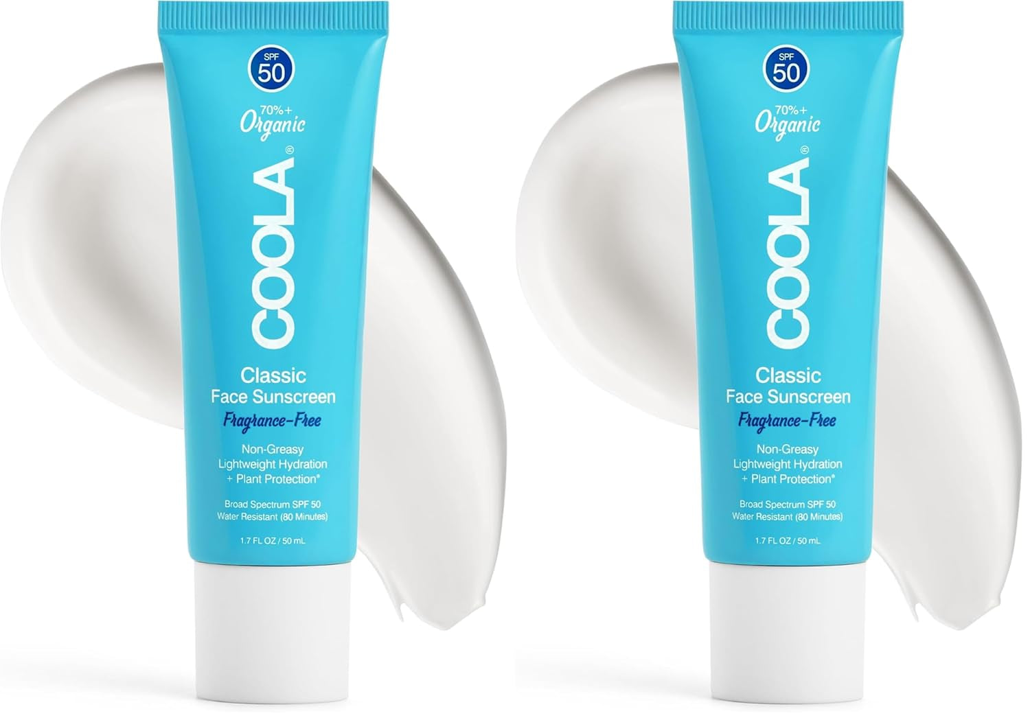 COOLA Organic Face Sunscreen SPF 50 Sunblock Lotion, Dermatologist Tested Skin Care for Daily Protection, Vegan and Gluten Free, Fragrance Free