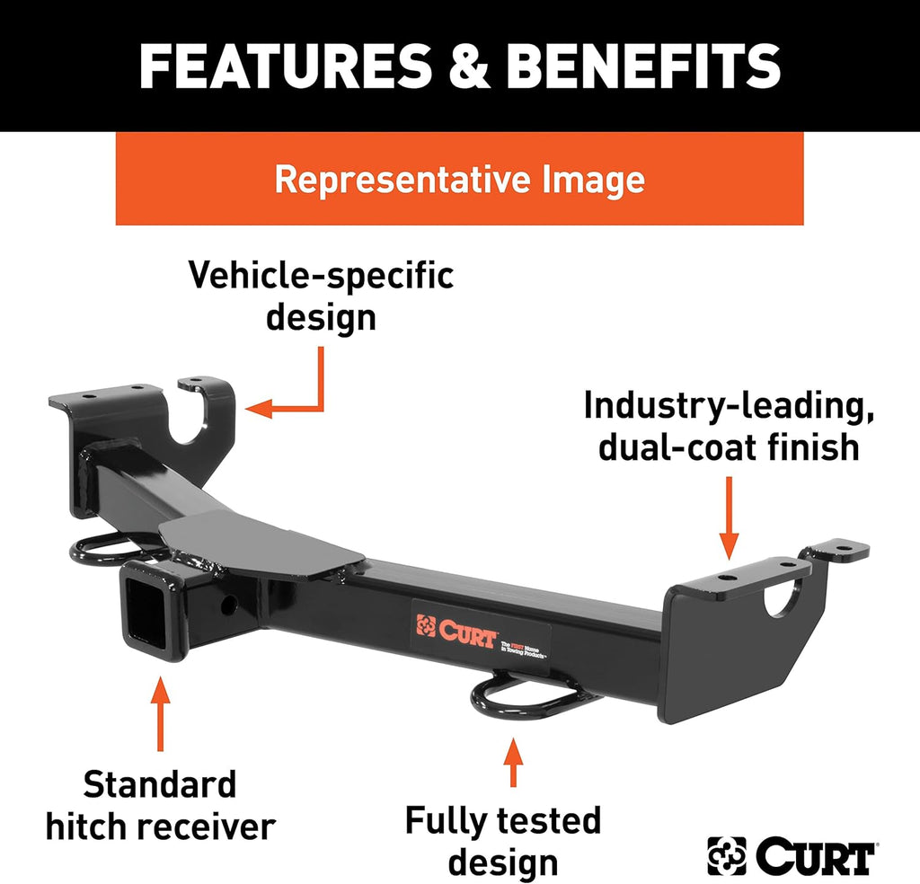 CURT 31033 2-Inch Front Receiver Hitch, Fits Select Dodge Durango, Jeep Grand Cherokee