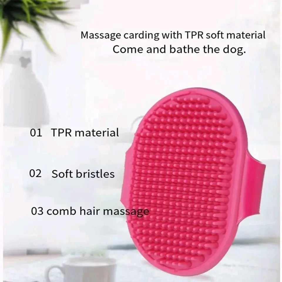 Pet Grooming Bath Brush for Hair Removal in Dogs and Cats