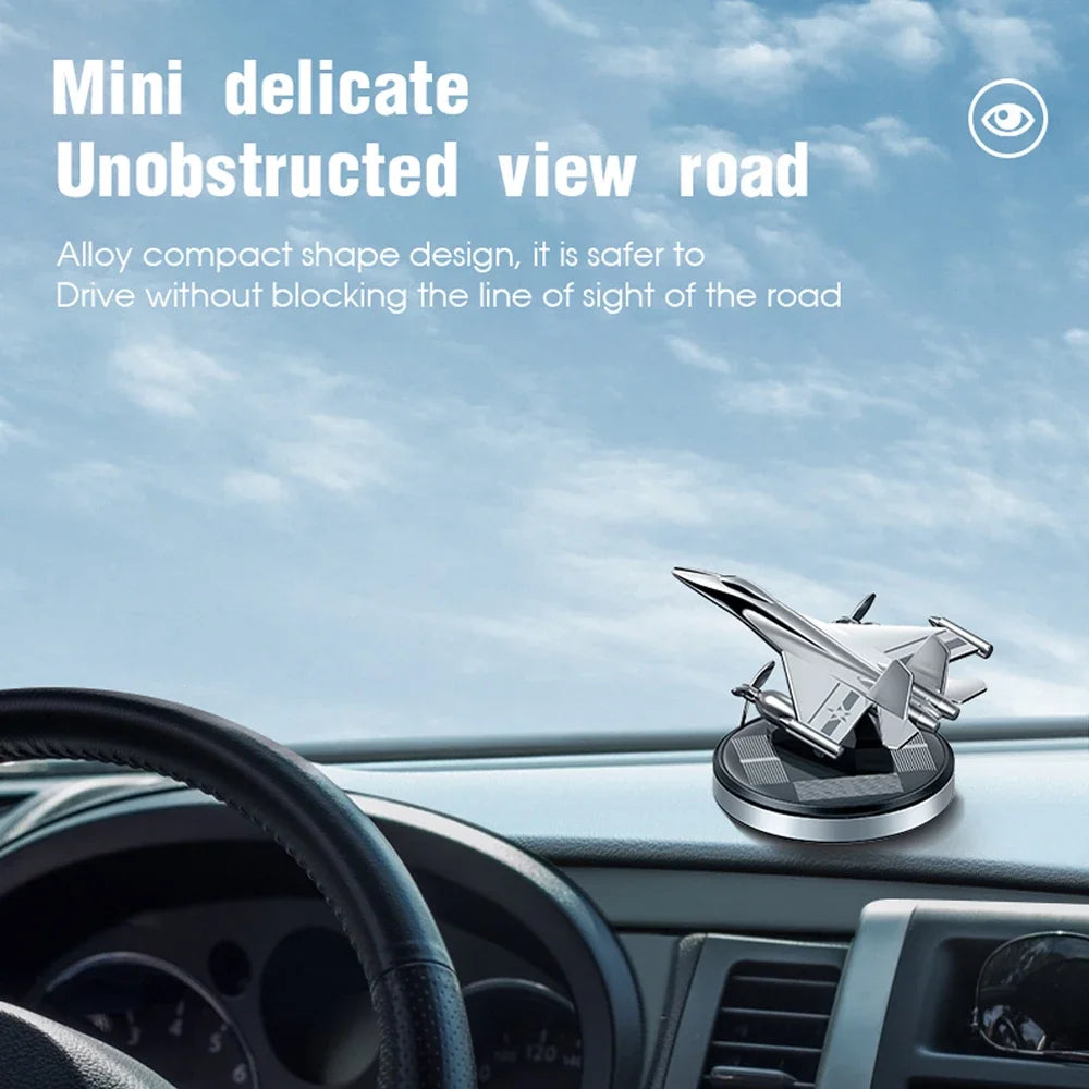 Solar-Powered Car Air Freshener with Fighter Propeller Design - Fragrance Diffuser and Interior Accessory for Men and Women