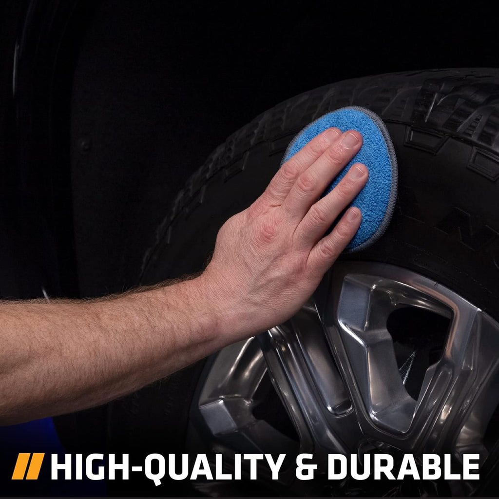 Viking 6-Pack Microfiber Car and Tire Wax Applicator Pads - 5" Blue/Grey Cleaning Pads
