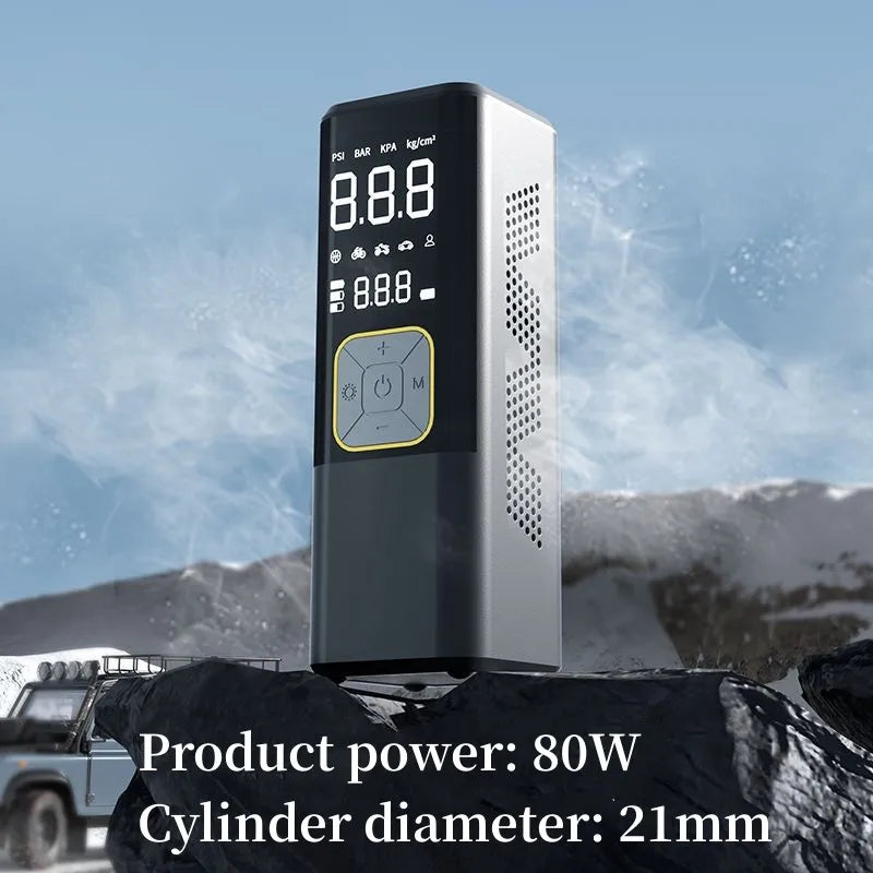 Car Air Compressor Portable Electric Air Pump Wireless Car Tyre Inflator Digital Display Bicycle Ball Pump for Auto Accessories