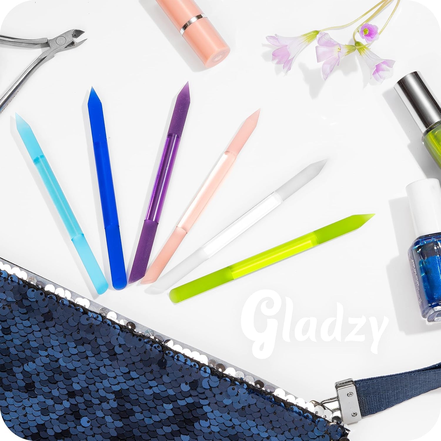 GLADZY Professional Glass Cuticle Pusher - Durable Manicure Stick with Genuine Czech Quality for Effortless Cuticle Removal