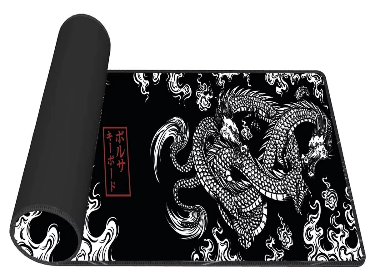 Epic Chinese Dragon XXL Gaming Mousepad - Large Locking Edge Rubber Desk Mat for Gamers and Office Use